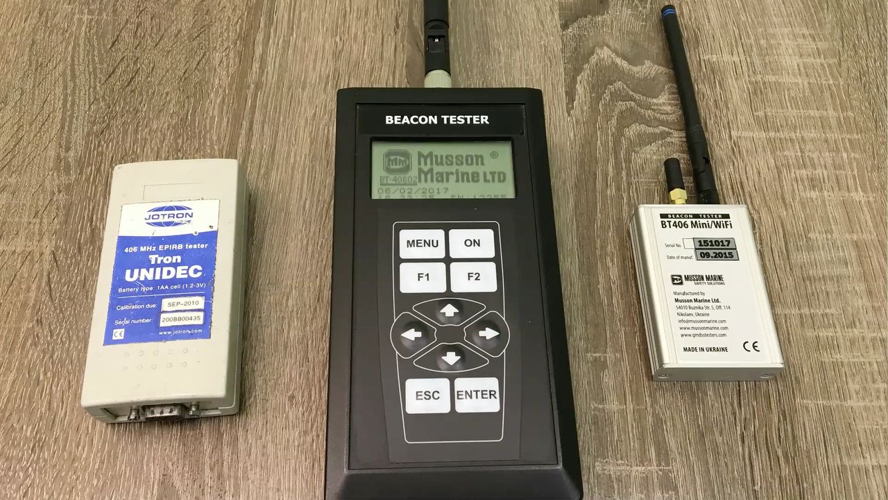 EPIRB Test by EPIRB Tester Mini and Tron Unidec. GMDSS Radio Survey Blog